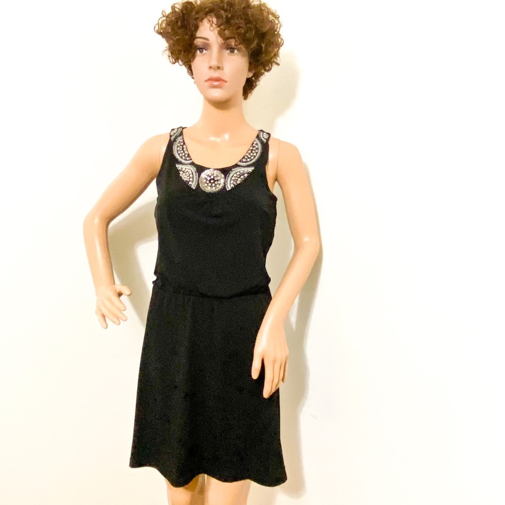 COPY - White House Black Market Embellished Neckline Black Sheath Dress Size XS